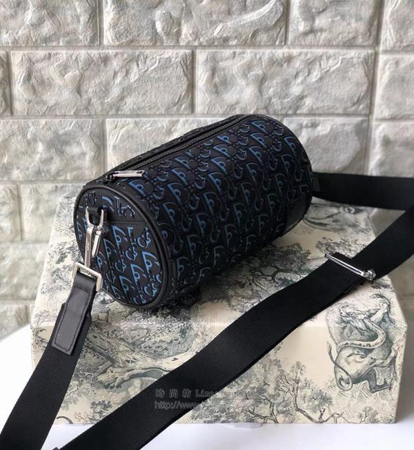 Dior包 9036 迪奧斜挎圓筒包 迪奧秋冬款Dior Oblique黑色肩帶包  Dyd1251